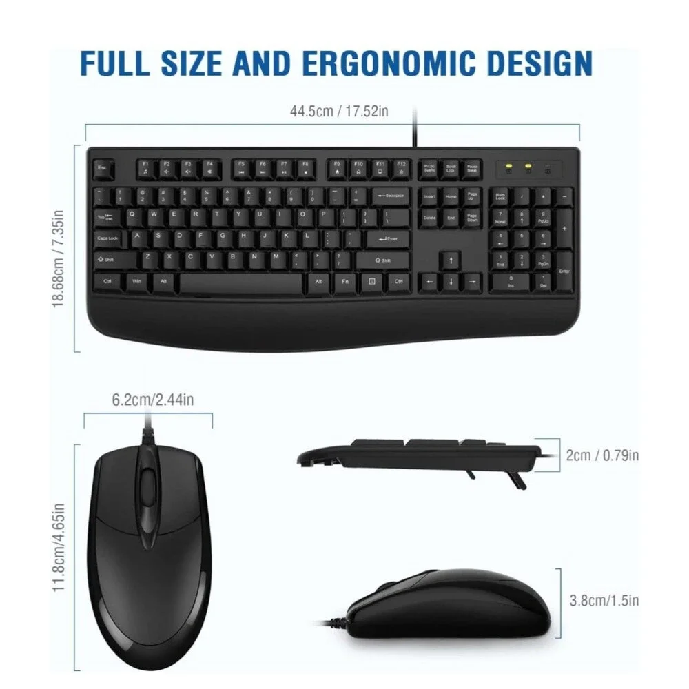 Wired Keyboard and Mouse Combo,Windows, Mac OS Desktop/Laptop/PC